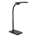 Touch Dimmable Desk Lamp, Black Plastic, 21 LEDs, USB Port, Adjustable Color Temperature