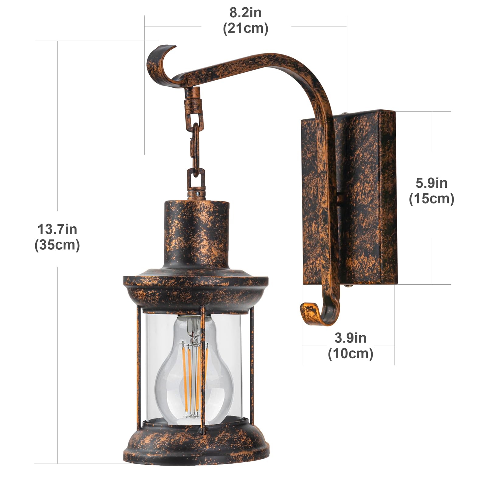 Style Battery Operated Wall Sconces Set Of 2,Rustic Wall Light Fixtures With Remote Control,Bronze Metal Wall Lamp Fo